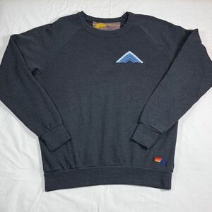 Aviator Nation Dark Gray Crewneck Sweatshirt Rainbow Logo • Cozy Pullover Sz S